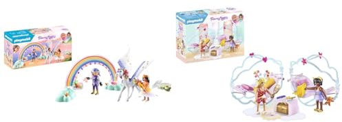 PLAYMOBIL Princess Magic 71361 Himmlischer Pegasus mit Regenbogen & Princess Magic 71362 Himmlische Pyjamaparty