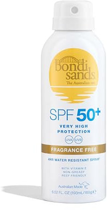 BONDI SANDS SPF 50+ FRAGRANCE FREE SUNSCREEN SPRAY AEROSOL MIST 160g