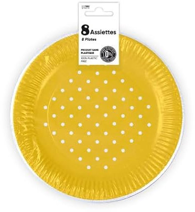 Sorpresa los asientos, 8 fiestas, 18 cm, color amarillo