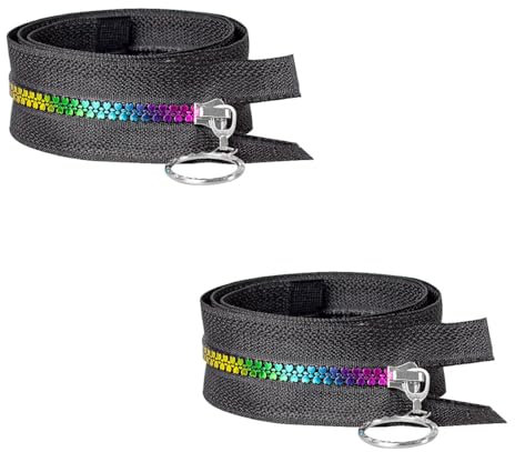 Jiujiutu 2-teilig Nylon Näh Hosenreißverschluss Blendende Farben Kunststoff Teilbar Laufschiene Mantelreißverschluss (40, 60cm)