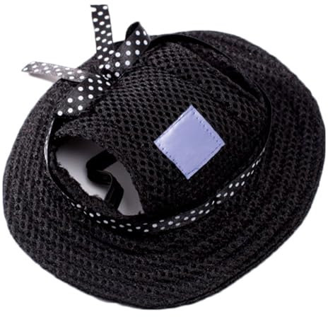 Hundemütze, Dog Mesh Sun Cap, Hunde Baseball Cap, Haustier Baseball Mütze, Haustier Visor Caps, Hund Sport Hüte, mit Ohrlöchern und Verstellbarem Kinnriemen, für Hunde Haustiere Welpen, Schwarz, S