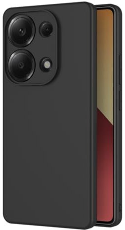 AICEK Compatible con Xiaomi Redmi Note 13 Pro 4G Cover, Silicone Custodia per Redmi Note 13 Pro 4G Cover Molle di TPU Sottile Bumper Case Nero