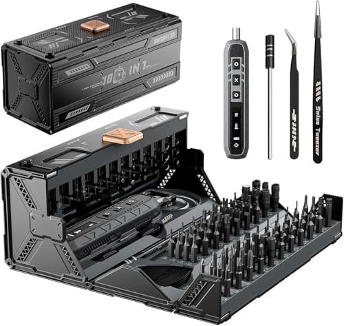 JAKEMY 180 in 1 Elektrischer Schraubendreher,3 Gänge Drehmoment Feinmechaniker Schraubendreher Set,Modellbau Werkzeug Mini Akku Schraubenzieher Set für Laptop, Handy,Uhr,Brille