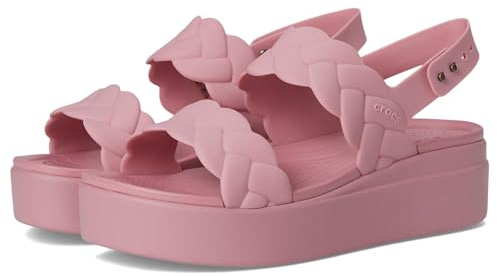Crocs Women's Brooklyn Woven Low Wedges Platform Sandals Rosett Woven 8 Medium