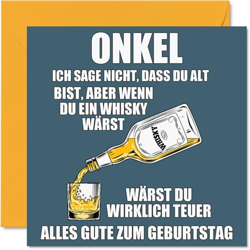 Stuff4 Geburtstagskarten Lustig für Onkel, Gealterter Whisky Whiskey | Lustiger Alles Gute Zum Geburtstag Karte vom Neffe Nichte 145mm Unhöfliche Scherzen Glückwunschkarten
