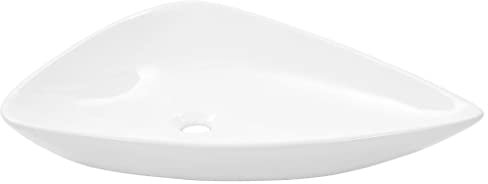 Lavabo céramique forme triangle blanc 645 x 455 x 115 mm 142997