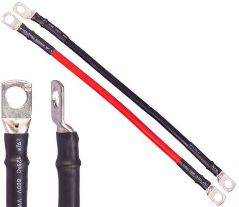Batteriekabel 50mm² M6 M8 M10 M12 Rohrkabelschuhe Schrumpfschlauch rot schwarz Länge wählbar ALPTEG (50mm² rot Länge=0,5m M10)