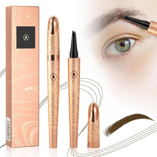 Wasserdichter 3D Augenbrauenstift - Wischfest Langanhaltend Microblading - Kann Leicht Natürliche Augenbrauen Formen (Dunkelbraun)