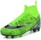 VTASQ Boys' Football Boots Kids Astro Turf Trainers Spikes Non-Slip Junior Football Shoes Outdoor Athletic Sneakers Football Shoes Unisex Green 6UK