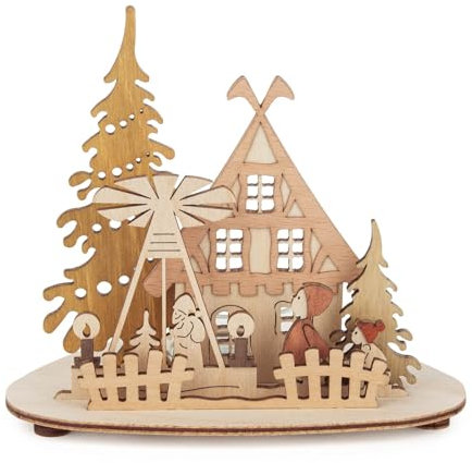 Rudolphs Schatzkiste Portacandele a forma di piramide, a 5 livelli, con vetro, 14 x 13 x 10 cm (larghezza x altezza x profondità)