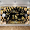 Pancarta Feliz Cumpleaños 18 Anos 2007-2025, Seutgjie Happy Birthday Decoracion para Chica Chicos para Fiesta Cumpleaños 18 Oro Negro 180 x 110 cm