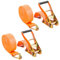 DAJAVE Lot de 2 sangles d'arrimage à cliquet orange 10 m