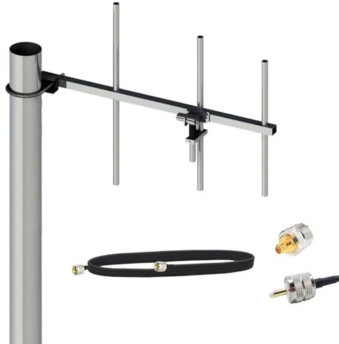 GainFi Yagi UHF GMRS Basis Radio Antenne 400-470Mhz 7dBi für GMRS Repeater/Ham Radio, 7meter svy 50-3 Koaxialkabel PL-259 männlich (vollständiger Satz)