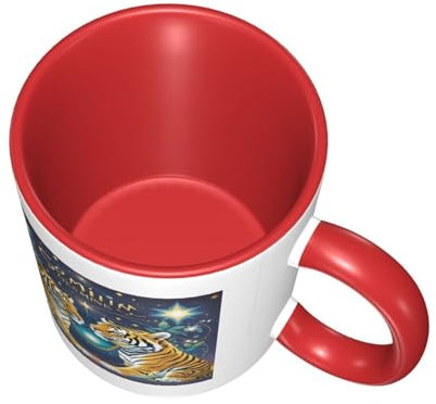 LANGSTON Tasses à café Amusantes, Tasse à café Photo de Dessin animé personnalisée, Tasse à café en céramique imprimée Recto Verso, Tasse à thé au Lait, Cadeau d'anniversaire,Red a