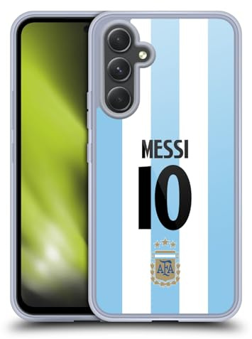 Head Case Designs Offizielle Argentina National Football Team Lionel Messi 2024/25 Spieler-Heimtrikot 1. Gruppe Gel Handyhülle Hülle [Militärischer Schutzgrad] Kompatibel mit Samsung Galaxy A54 5G