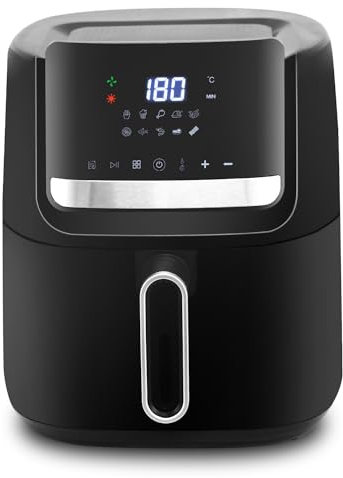 SUPERLEX Heißluftfritteuse 6,5L, Heissluft Fritteusen 10-in-1 Air Fryer Digitaler Fritteuse XL Timer 200℃, 95% weniger Öl, 1600W Schwarz
