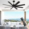Depuley 60 Inch Ceiling Fan Without Lights,8 Blades Noiseless Reversible DC Motor Industrial Fan,Modern Large Remote Control Ceiling Fan for Bedroom Dining Living Room,5-Speed,Timer,Adjustable,Black