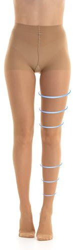 Gi&Gi Collant Contenitivi a Compressione 14-16 Classe 1 Graduata, Calze tex 70 den velati Modellanti per Donna (IT, Testo, S, Regular, Regular, BEIGE)