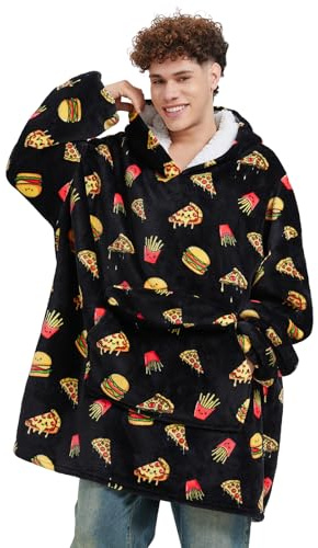 Fiosnow Leuchtet im Dunkeln, Decken-Kapuzenpullover für Damen und Herren, Erwachsene, Übergröße, tragbare Decke, Hoodies für weich und warm