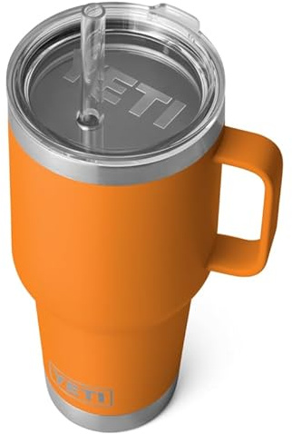 YETI Rambler Straw Mug, Stainless Steel Vacuum Insulated Mug with Stronghold Lid, King Crab, 35 oz (1 l)