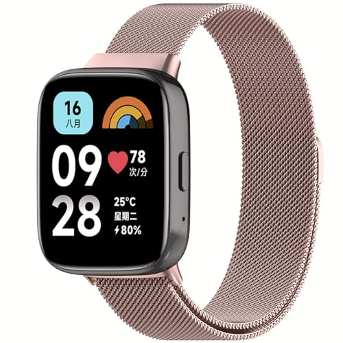 PKQTOP Magnetico Cinturino per Redmi Watch 3 Active, Bracciali Regolabile Metallo Cinturini di Ricambio per Xiaomi Redmi Watch 3 Active