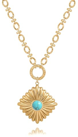 KOOUNUATA Dainty 18K or yeux du diable Turquoise rayures incrustées collier pour les femmes réglables bijoux faits à la main