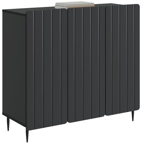 vidaXL Sideboard Schwarz 89 x 34,5 x 82 cm Holzwerkstoff