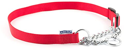 Other Heritage Nylon & Chain Check Collar Red 45 - 60cm Sz 4-7