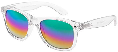 Ultra Clear Frame Sunglasses - with Rainbow Lenses Adults Classic Retro Sunglasses Women Man Transparent Glasses Fashion Glasses UV400 Protection Mirror Clear Glasses