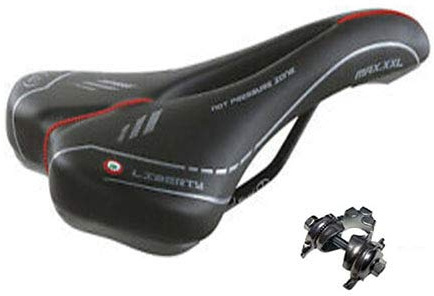 RMS Sella MONTEGRAPPA Liberty Max ANTIPROSTATA Nero Bici Fixed - Scatto - Corsa - MTB + Morsetto