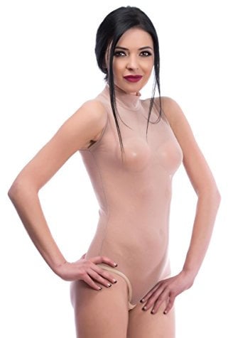 Evoni Damenbody ohne Ärmel mit Halbkragen S beige