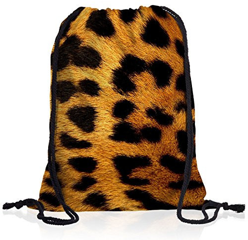 style3 Leopardmuster Leopard Rucksack Tasche Turnbeutel Sport Jute Beutel Leo