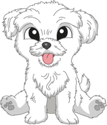 Bambinella® Bügelbild Aufbügler - gedruckte Velour/Flock Applikation zum selbst Aufbügeln - Motiv: Hund Malteser