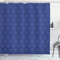 ABAKUHAUS Damast Duschvorhang, Victorian Ornament, Stoffliches Gewebe Badezimmerdekorationsset mit Haken, 175 x 180 cm, Blau