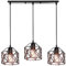 PETITES ECREVISSES 3 flammig Pendelleuchte Industrielle Vintag Hängeleuchte E27 Deckenleuchter mit Sechseck Design Lampe aus Eisen Käfig Lampenschirm für Wohnzimmer Esstisch Küche