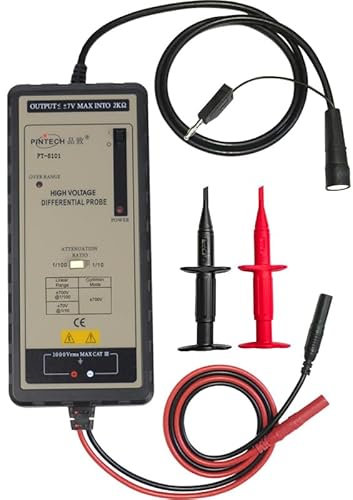 PINTECH Oscilloscope Differential Probe 700V, 100MHz, 10X/100X Attenuation Rate Oscilloscope Probe with BNC Interface, PT-8101