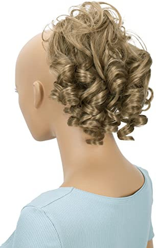 CAISHA Haarteil Haargummi Lena Hochsteckfrisuren Brautfrisuren Voluminös Gelockt Unordentlich Dutt Kunstfaser DM17cm Dunkelblond G3L