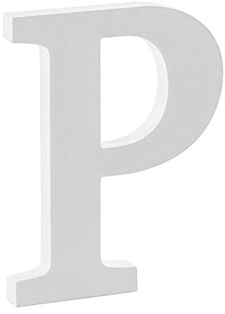 Libetui 20cm große Buchstabe P Dekobuchstabe P Haus Dekoration Wohnzimmer Kinderzimmer Deko Geburtstag Party Hochzeit Café Farbe Weiß Größe 20cm freistehend, bemalbar