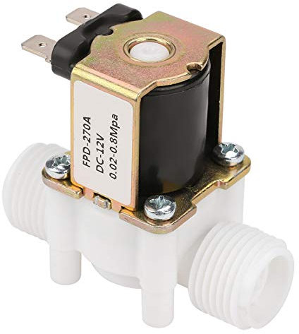 OKBYY Elettrovalvola a Solenoide, G1/2 NC, DC 12V, Valvola Elettromagnetica in Plastica, per Lavatrice, Irrigazione a Spruzzo del Giardino