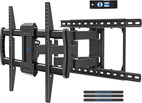Mounting Dream TV Wall Mount TV Bracket for Most 42-75 Inch, Premium Full Motion TV Mount with Articulating Arms, Max 600x400mm, Up to 100LBS, Fits 16, 18, 24 Studs, MD2622-24K