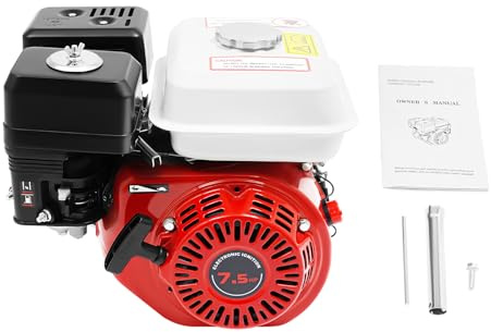 BJTDLLX Moteur à essence 7,5 CV 210 cc Moteur sur pied Moteur d'entraînement 4 temps 3600 tr/min Moteur de rechange 20 mm Avec alarme d'huile/sécurité contre les fuites d'huile