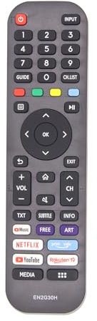 MYHGRC Sostitutivo Telecomando Hisense EN2G30H EN2A30 per Telecomando Universale Hisense Smart TV Vidaa TV 43A7140F 50A7300F 55A7120F 32A5000F