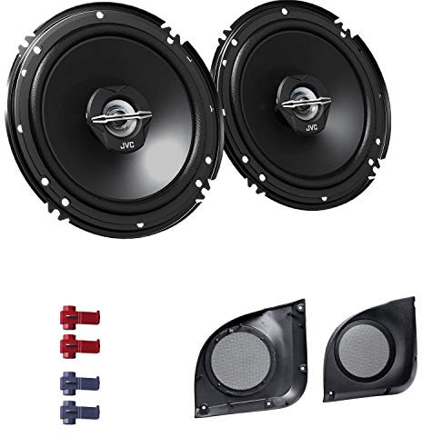 JVC CS-J620X Auto Lautsprecher 16,5 cm mit Einbauset passend für FIAT Punto (188) 1999-2007 Türen vorne 600 W 165mm 2 Wege Koax