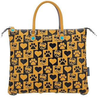 GABS Umhängetasche Damen G3 PLUS M DOGS Senape g33t2-x1251 loves animals dollaro und jeans UNI, Senf, Einheitsgröße