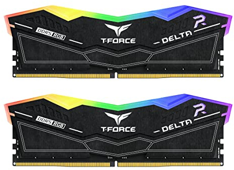 TEAMGROUP T-Force FF3D548G7200HC34ADC01 Delta RGB DDR5 RAM 48 Go (2 x 24 Go) 7200 MHz PC5-57600 CL34 A-Die Module de mémoire RAM pour chipset série 600 700 XMP 3.0 Ready Black