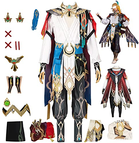 Smehei Kaveh Cosplay-Kostüm, Kaveh, Cosplay-Outfit, Spiel, Rollenspiel, Uniform, komplettes Set, Halloween (vollständiges Set, L)