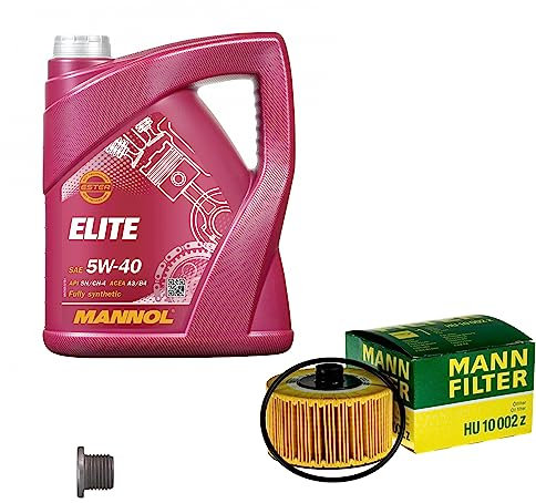 EISENFELS Filter Set Inspektionspaket erstellt mit 5 L Motoröl MANNOL Elite 5W-40, MANN-FILTER Ölfilter, Verschlussschraube