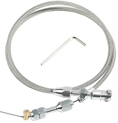 Zlirfy 36 Throttle Cable Kit,Car Braided Throttle Cable,LS Swap Steel Braided Throttle Cable Repair Kit,Car Accessories Universal Throttle Cable Compatible with 97-07 LS1 Engine 4.8L 5.3L 5.7L 6.0L