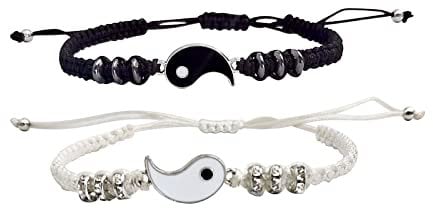 Abschlussgeschenke für sie Armband Beste Freundin Armbänder 2 passende Yin und Yangs verstellbare Seilarmbänder für Freundschaft Beziehung Freund Freundin Valentinstag Armbänder für Damen Armbänder,