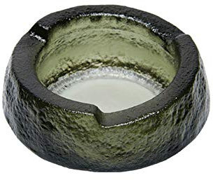 Windaschenbecher Glas-Aschenbecher, cooler Kristall-Aschenbecher, Zuhause, Büro, Wohnzimmer, 12,7 cm, Desktop-Aschenbecher/Dunkelgrün/Bernstein/Grau Tischaschenbecher (Color : Grijs)